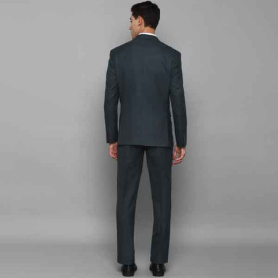 Men 3 Piece Grey Solid Suits With Double Sided Waist Coat