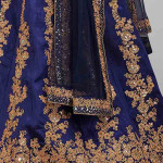 Blue Bangalore Silk Flared Lehenga