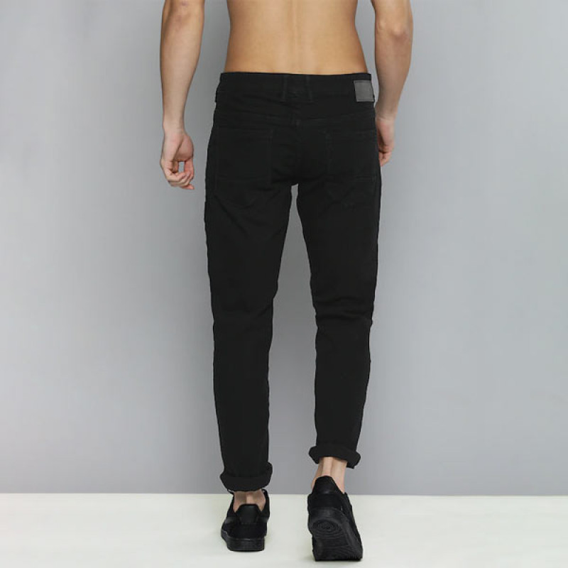 "Men Black Slim Fit Stretchable Jeans "