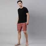 Men Black & Red Printed Pure Cotton Night suit